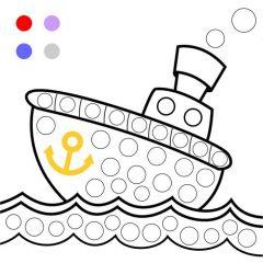 Раскраски для пальчиков корабль
