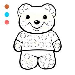 Раскраски для пальчиков медведь