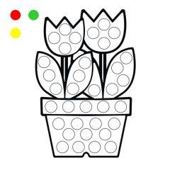 Раскраски для пальчиков тюльпаны