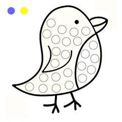 Раскраски для пальчиков птица