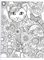 Раскраски Для девочек 12 лет кошка