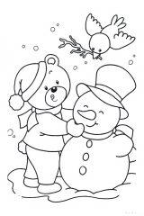 Снеговик и мишка