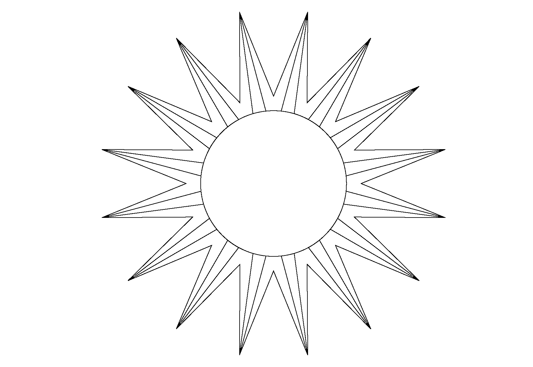 Раскраска четыре солнца с лучиками распечатать