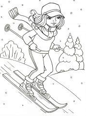 Девушка на лыжах