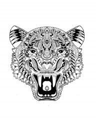 тигр с большими зубами