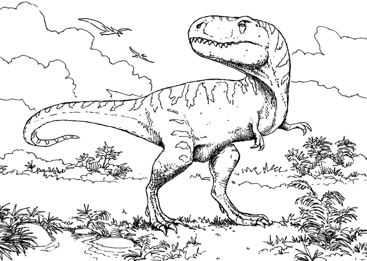Страшный динозавр раскраска - 66 фото