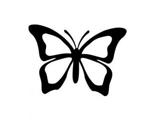 Бабочка с черным контуром