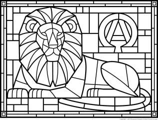 Мозаика лев