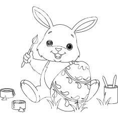 Кролик рисует